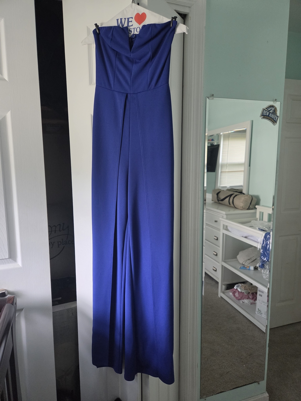 Strapless Royal Blue Jumpsuit Dress